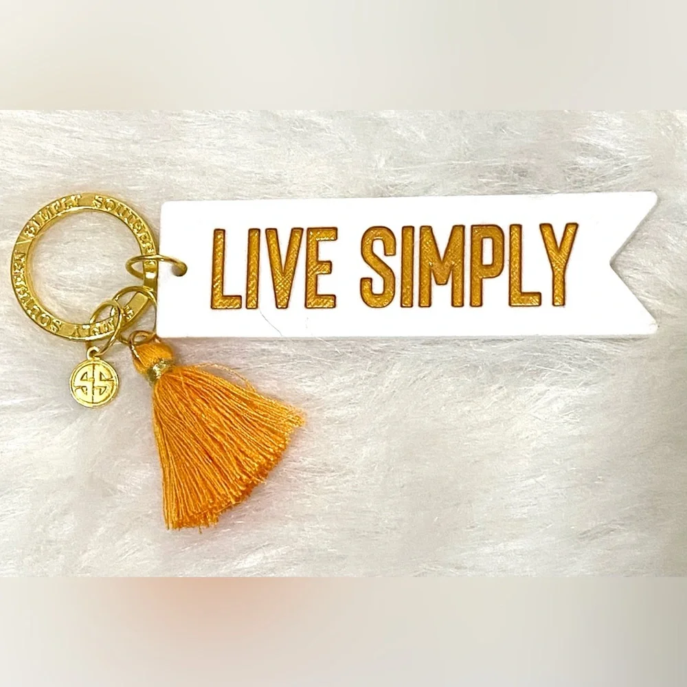 Simply Southern White Gold Live Simply Acrylic Keychain Accessory Preppy Coastal
